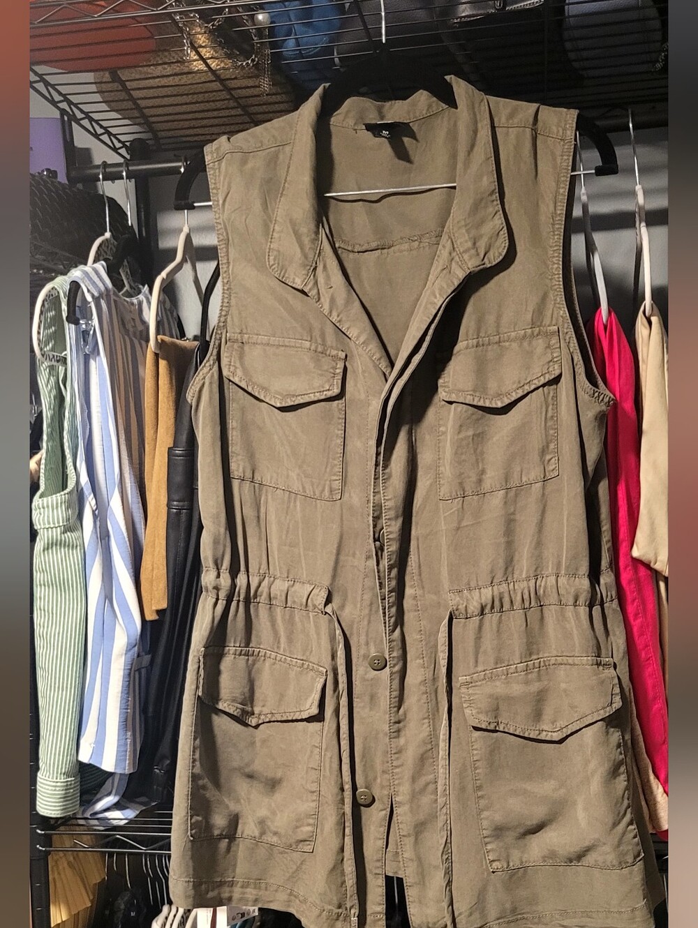 Mossimo Supply Co. Olive Utility Vest Jacket
